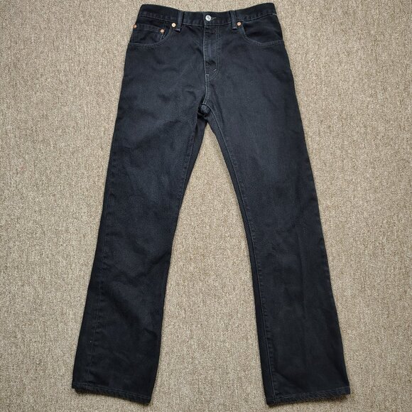 LEVI's 517 Jeans Men's 32x34 Black BOOTCUT 100% Cotton Denim Classic - Picture 1 of 7
